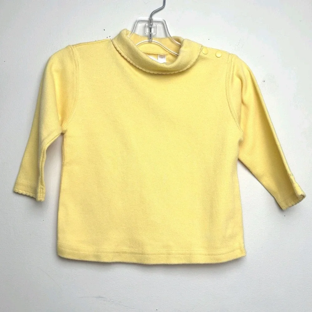 Gymboree Vintage Rainbow Tag Yellow Turtle Neck Top XXS 12-18 Months Classic